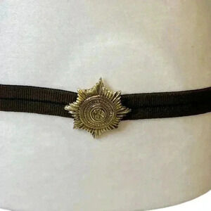 Accessocraft Gold Star Burst Eagle Medallion Brown-Navy Stripe Stretch